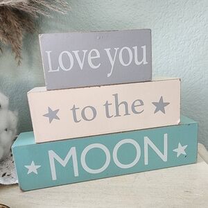 Love You to the Moon Decorative Blocks